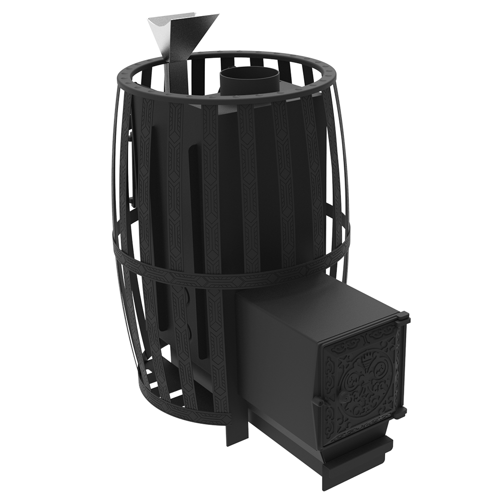 Печь "Витязь" 18 ДТ-4 (Закрытая каменка нерж, Сетчатый кожух)