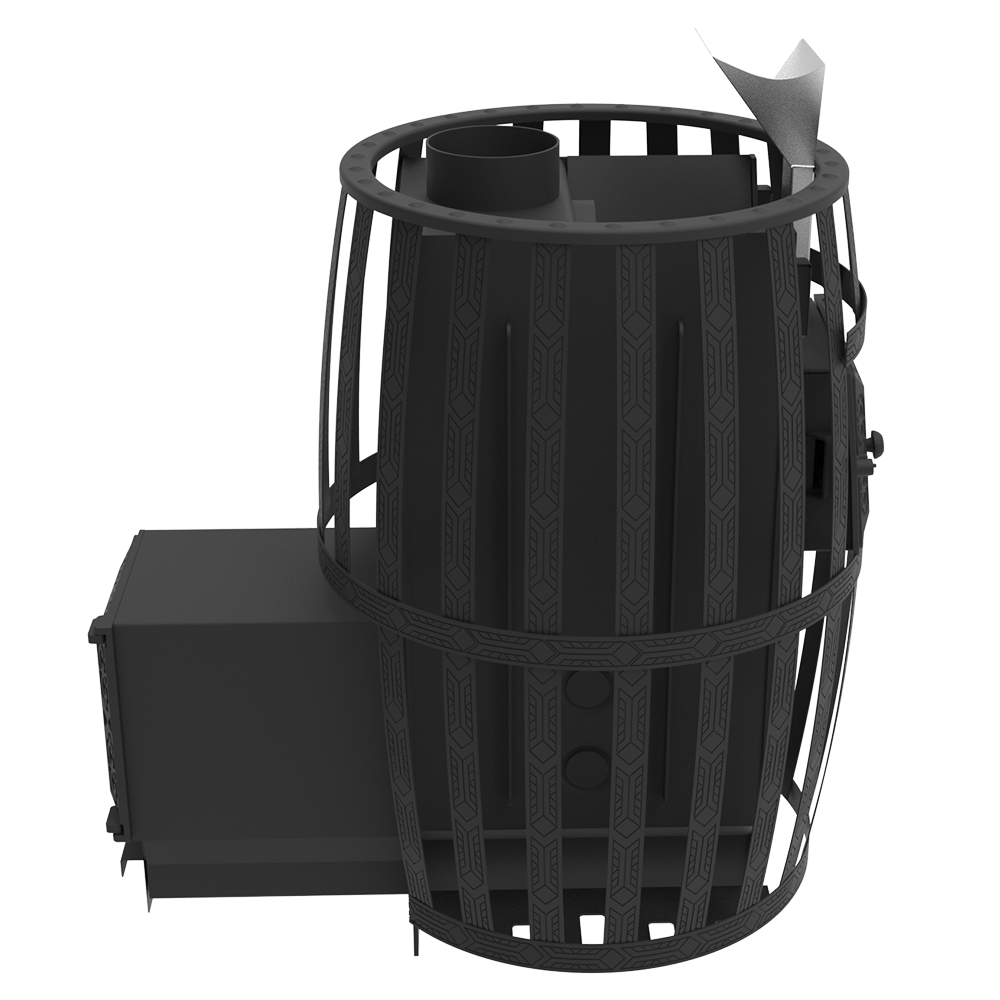 Печь "Витязь" 18 ДТ-4 (Закрытая каменка нерж, Сетчатый кожух)