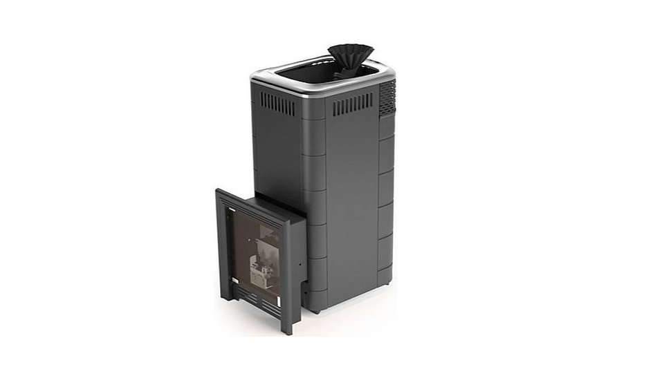 Печь-каменка банная Таймыр 2017 Inox с большим светопрозрачным окном , антрацит