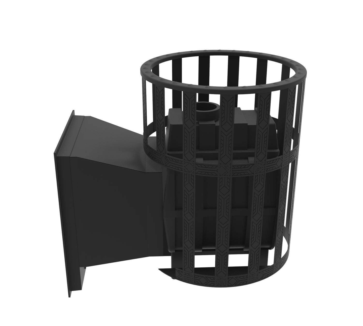 Печь-камин  чугунная для бани "Воевода" 15 Д-1 Сетч.кожух