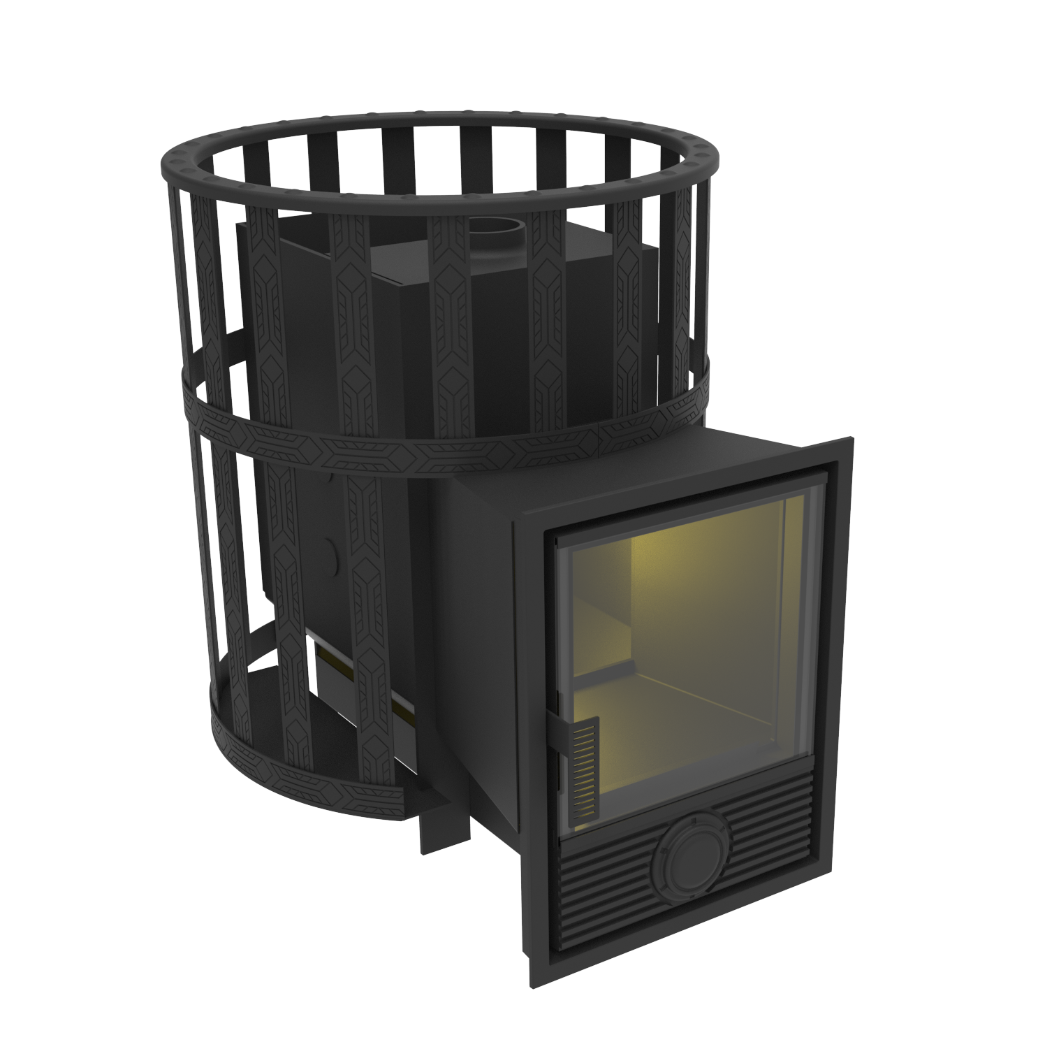 Печь-камин "Викинг" 15 Д-1 (сетчатый кожух)