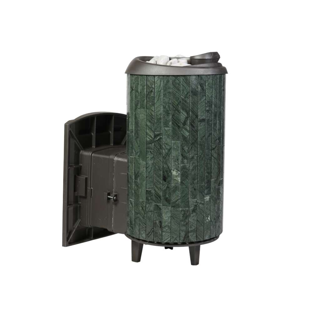 Печь банная "Атмосфера L" в ламелях "Верде Гватемала" наборный рисунок