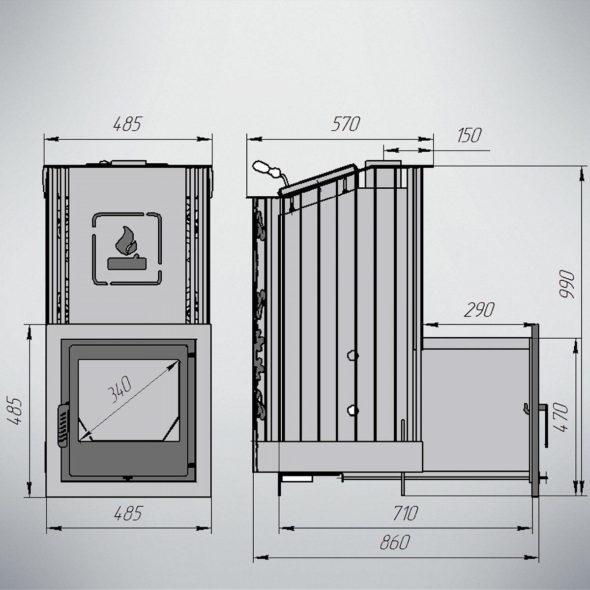 Варвара Терма Каменка \ удлиненная топка Комбинированная