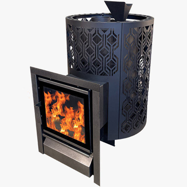 Печь-Камин Народная 16(Aisi430) Закрытая Каменка(сетка трансформер)