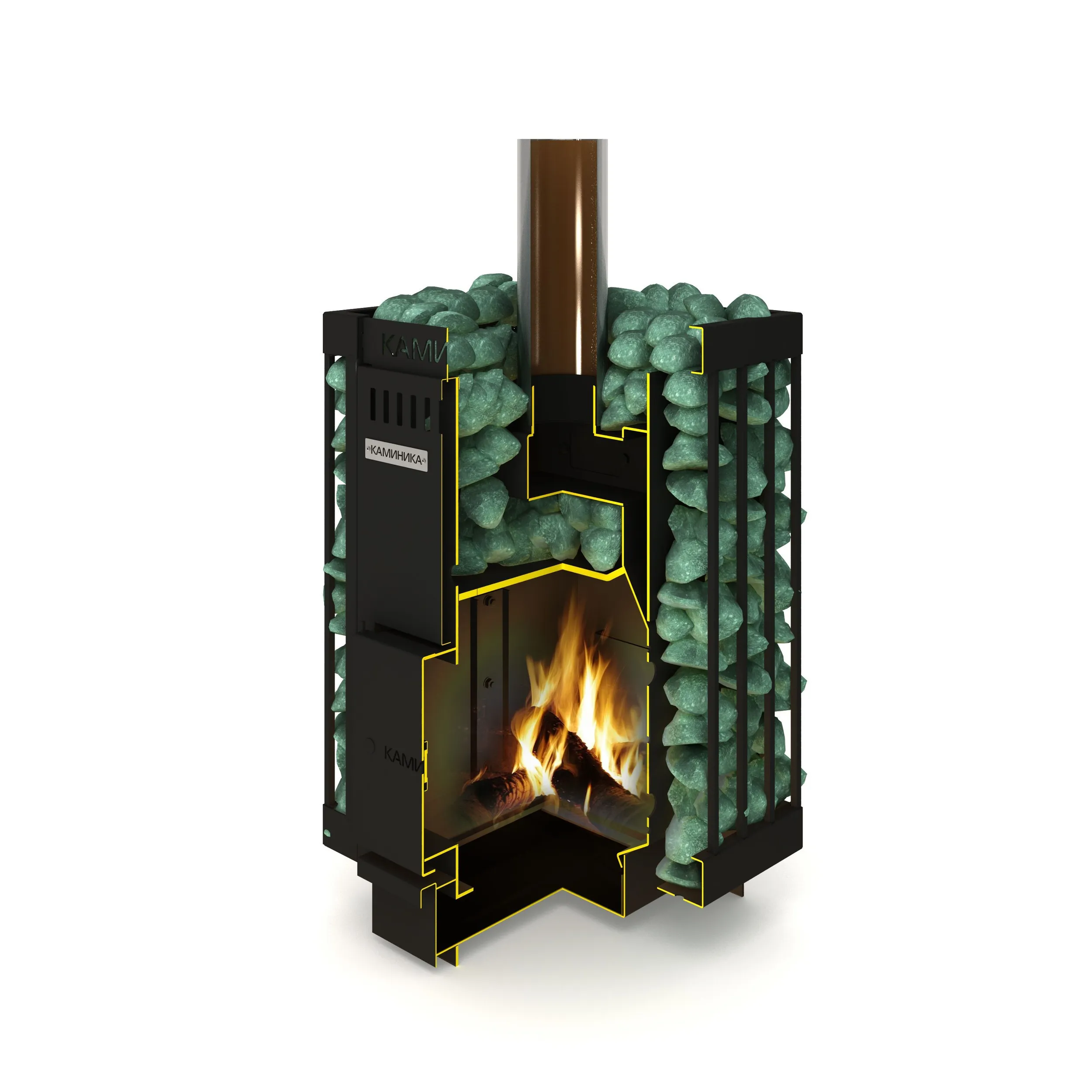Банная печь Каминика ПБ 18-У/Г/сетка