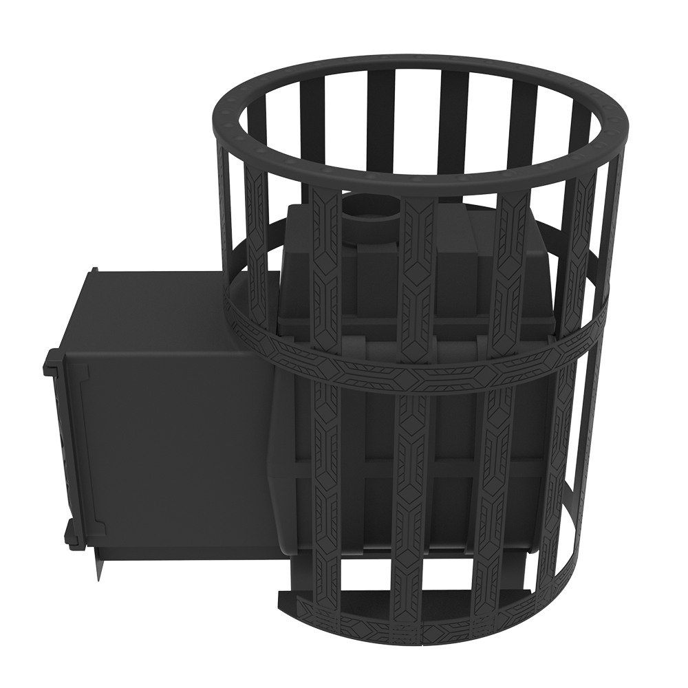 Печь чугунная для бани "Воевода" 15 (ДТ-4 Сетч.кожух)