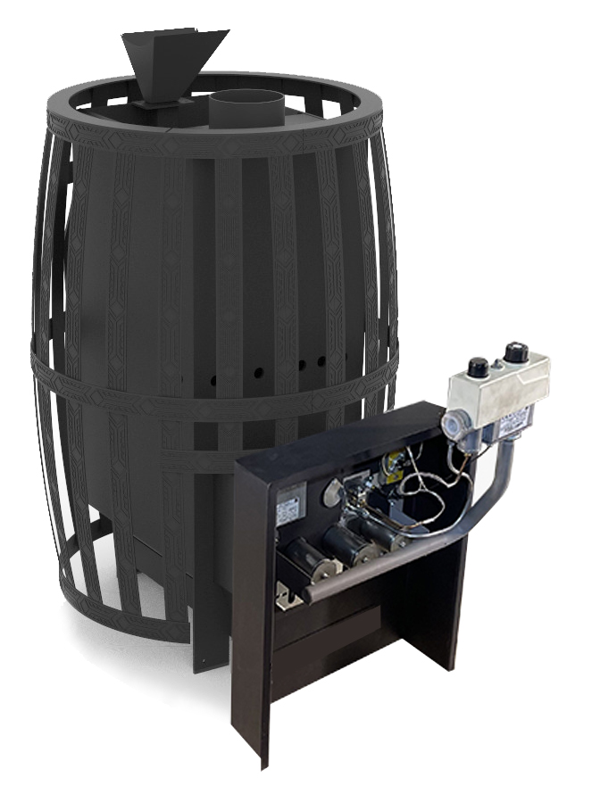 Печь «Витязь» 18  Газ (сетчатый кожух, закрытая каменка НЕРЖ)