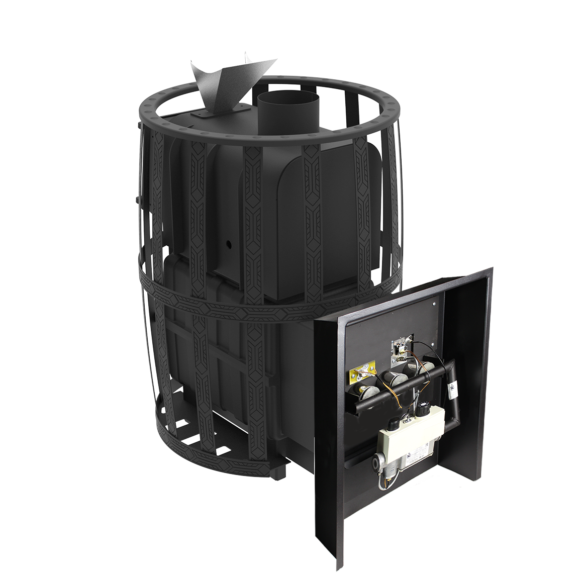 Печь чугунная для бани "Воевода" 20 ГАЗ Сетч.кожух Закрытая Каменка