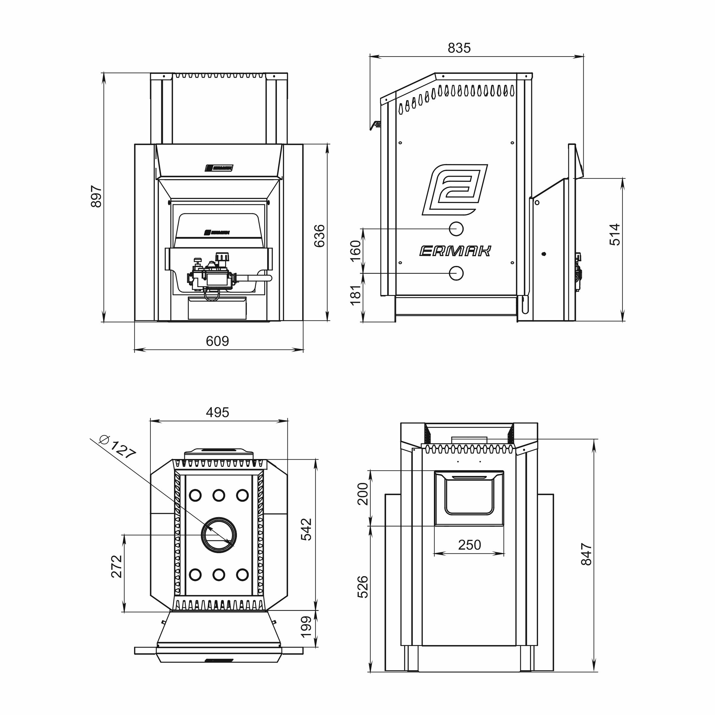 Банная печь ЕРМАК Уралочка 30