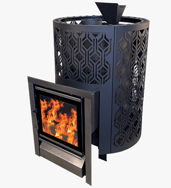 Печь-Камин Народная 26(Aisi430) Закрытая Каменка(сетка трансформер)