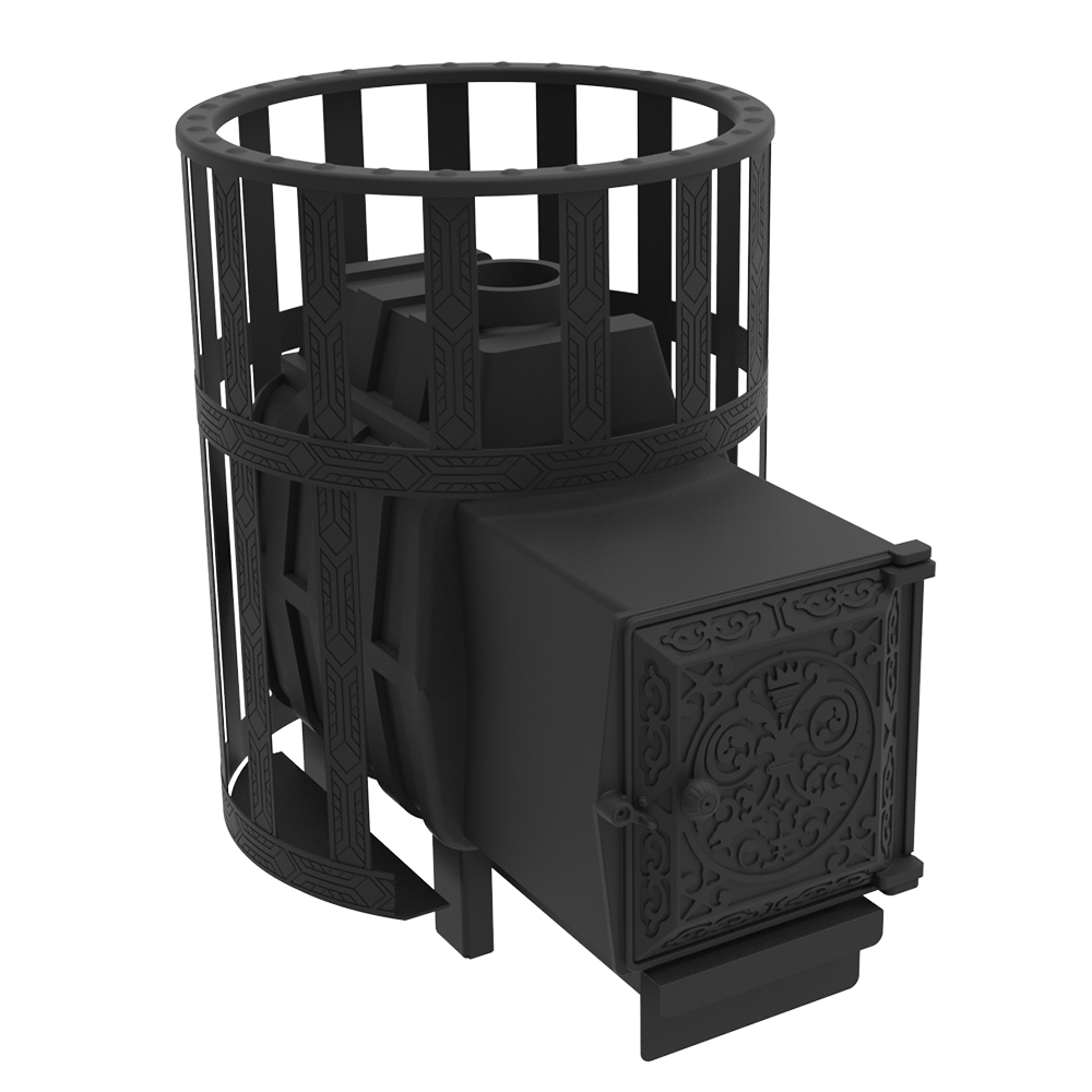 Печь чугунная для бани "Воевода" 15 (ДТ-4 Сетч.кожух)